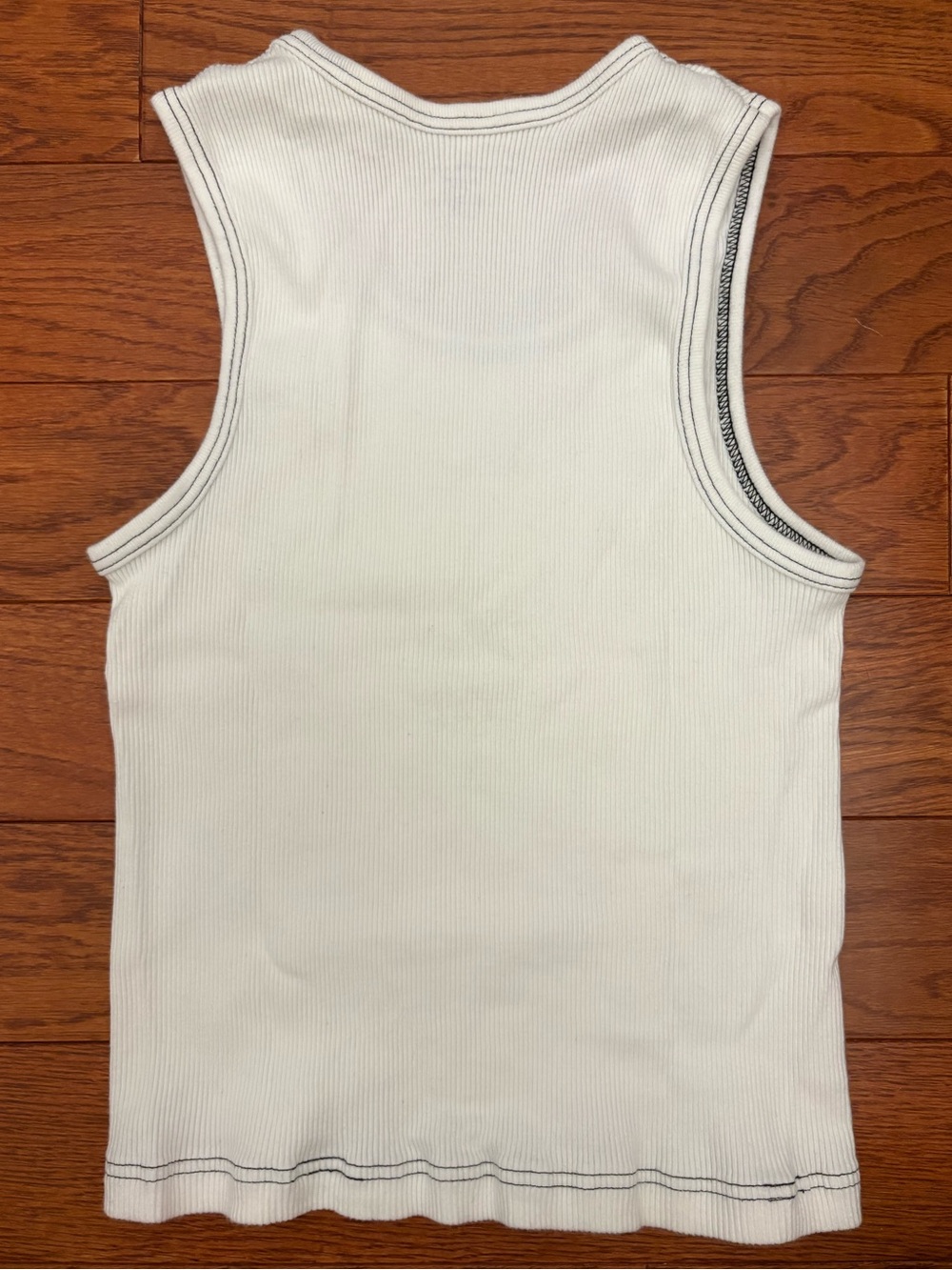 Brandy Melville white tank top with black stitching - Picture 2 of 3